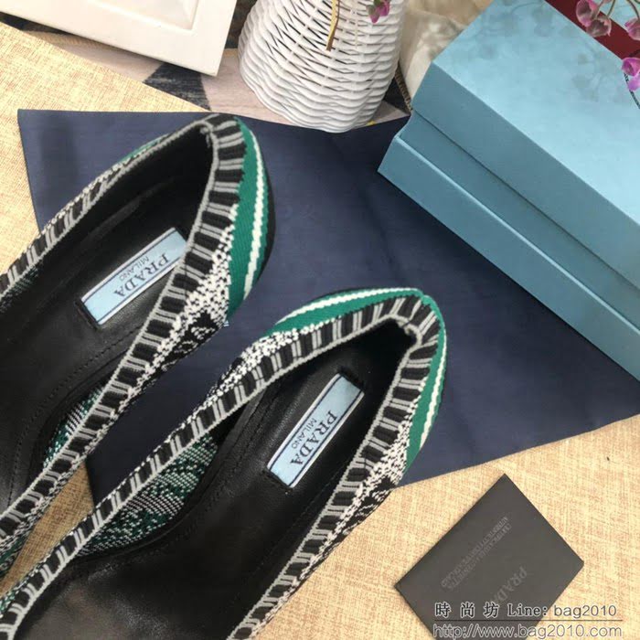 PRADA普拉達 2019頂級版本 刺繡系列 春夏時尚 高跟尖頭單鞋 網紅同款  ljl1045